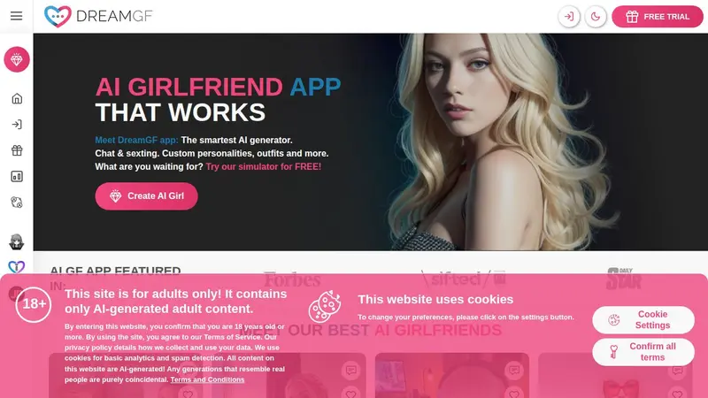 DreamGF skærmbillede